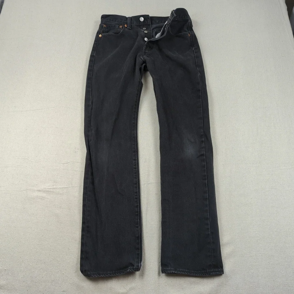 Levis 501 Jeans Mens 29x32 Black Button Fly Casual Classic American Western